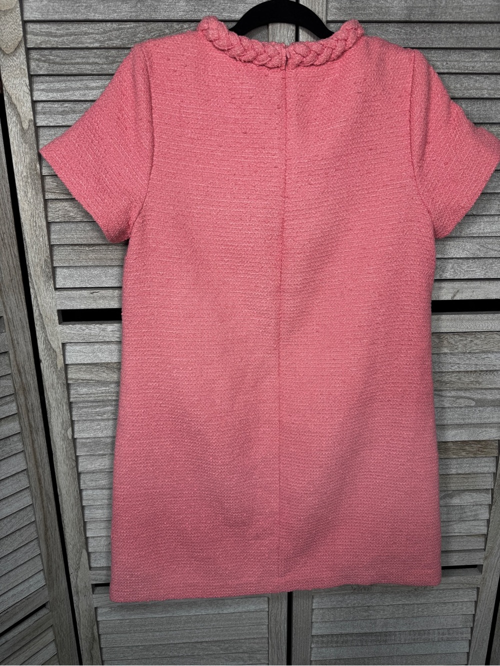Tuckernuck Blossom Pink Tweed Jackie Dress Size M Gold Buttons - Picture 5 of 14